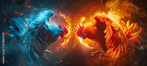 Cockfighting is a blood sport involving domesicated roosters as the combatants