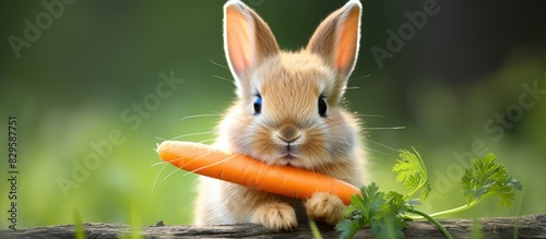 The sight of a rabbit eating a carrot is both calming and endearing This image of a small fluffy creature enjoying a healthy snack is a great reminder to take care of our bodies and minds