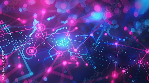 Cybernetic quantum network in neon glow