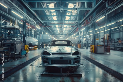 Car repair service center inside a car repair shop