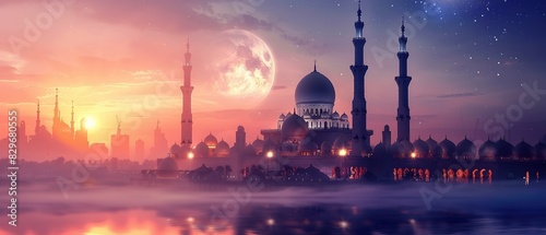 Beautiful mosque, Islamic concept
