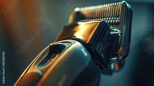 Close up of a hair clipper on a table, perfect for barber shop promotions
