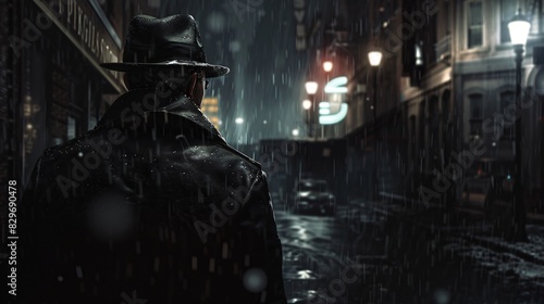 Over-the-shoulder detective: noir-inspired city. Investigate crime scenes, interrogate suspects, solve mysteries. Close camera angle creates intimate, gritty atmosphere.