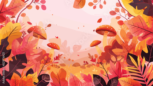 Autumn Hello October background design