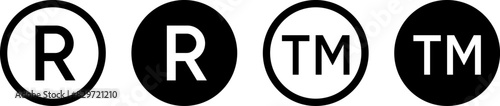 Trademark Symbol set. Vector copyright glyph icon set on transparent background. Vector EPS 10