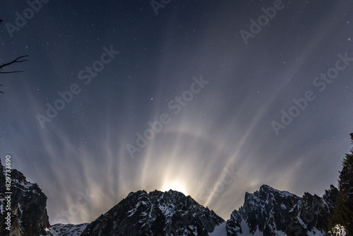 moonrise in the mountains