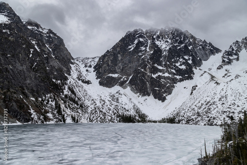 snow covered mountains