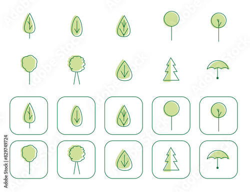 drzewa ikony eko ekologia ochrona środowiska web