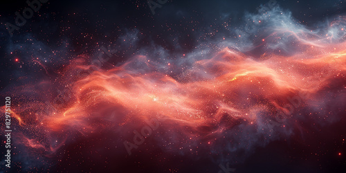 A space scene with a mix of red and blue dust, filled with countless shining stars