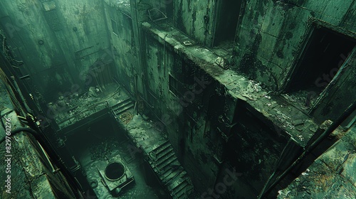 Overgrown, abandoned, and mysterious, this sunken structure is a forgotten relic.