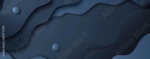 Midnight Blue and Charcoal Gray background with gradient shapes and simple vector shape elements for social media banner template design. Modern minimal concept illustration.