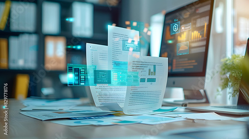 Document Digitization Services, the process of document digitization with an image depicting scanning and conversion techniques