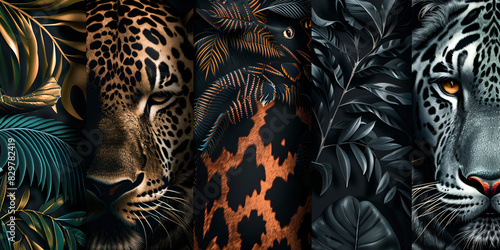 Elegant fur background tiger harmony of vibrant modern enchanting Illustration