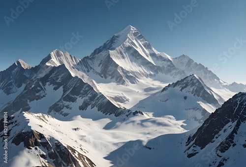 Majestic mountain peaks with snowcapped summits beautiful pic 