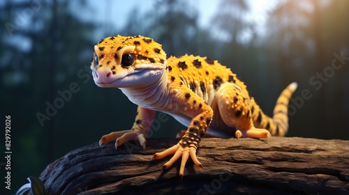 leopard gecko on rock
