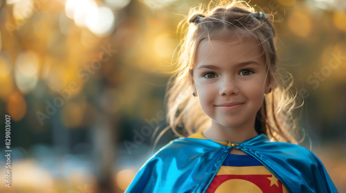 Cute girl in superhero costume