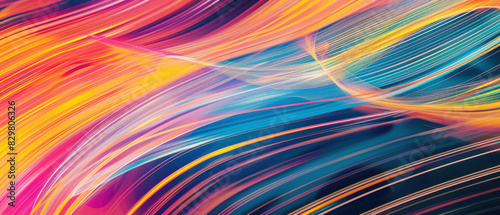 Abstract Digital Lines, Colorful abstract digital lines, Technology and Energy, Futuristic Design 