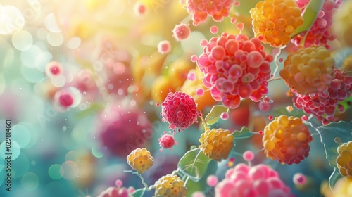 A digital artwork showcasing the diversity of lipid and carbohydrate molecules found in nature, highlighting their role in nutrition and biochemistry.