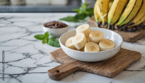 bananas on kitchen counter, symbolizing nutrition and healthy lifestyle
