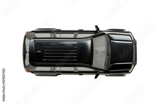 Top view of a black suv top view transparent background