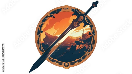 A circular icon featuring a pirate sword for use in gaming
