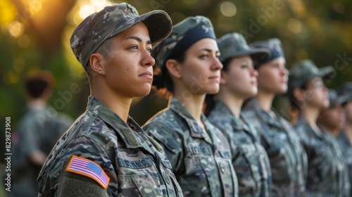 LGBTQ service members standing in uniform, proudly showcasing their identities in a military setting. --ar 16:9 --style raw Job ID: 5ad49d0a-e1ff-4e9b-be46-df1b379e9e7b