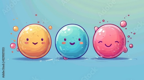 Illustrate satisfying squishiness with a minimalist approach. Depict squishy toys or stress balls being squeezed in a clean, modern style. Use simple shapes and soft colors to convey the satisfying