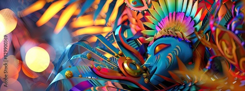 abstract cg render of Latin-American carnival theme