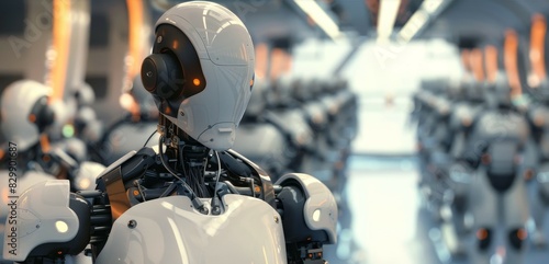 A group of humanoid robots standing in a row.