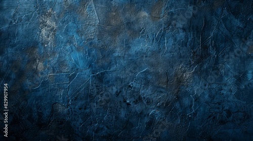 grungy dark blue concrete wall background textured cement surface for text or products