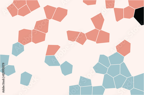 Soft pink abstract irregular pentagon art