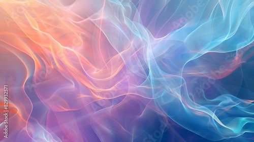 Ethereal abstract background with gently shifting forms in a dreamlike palette. Generative AI.