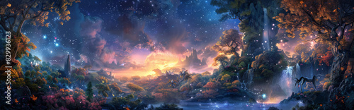 fantasy background of a magic forest