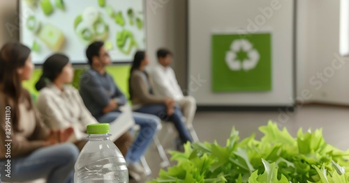 A company hosting a workshop on reducing plastic use in operations
