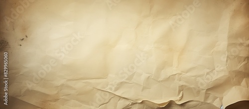 A grungy background featuring a crumpled paper with glued stains and creases providing ample copy space