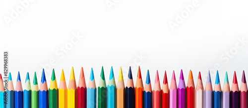 Delete washable crayons with beautifully shaped and colored design copy space image