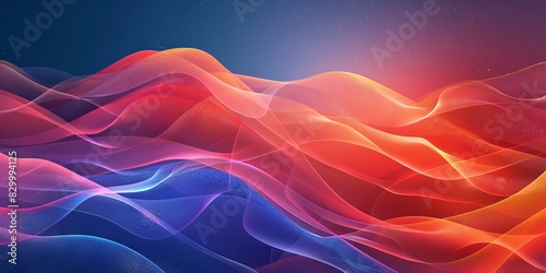 Red and Blue Waves Surging in the Night Sky