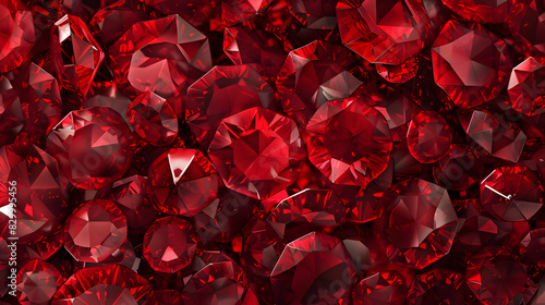 Seamless red ruby background. Generative AI.