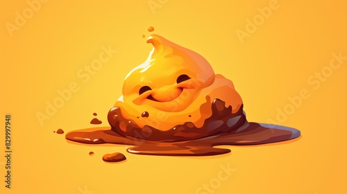 Create a vibrant 2d illustration of a poo icon to make it more eye catching and lively