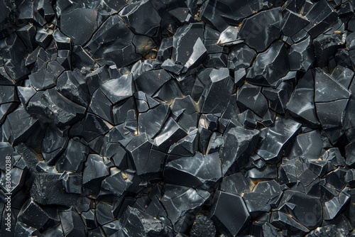 Obsidian Stone A glossy, black volcanic glass texture, ai generated