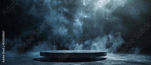 3D rendering of a dark and mysterious stage with a spotlight.