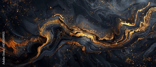 Abstract dark marble with swirling gold patterns, surreal style, digital painting, dynamic composition 8K , high-resolution, ultra HD,up32K HD