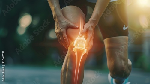 spot people having knee injury due to ligament inflammation, knee pain due to exercise, massage, muscle relaxation, rheumatoid arthritis, gait disturbance, rheumatoid arthritis