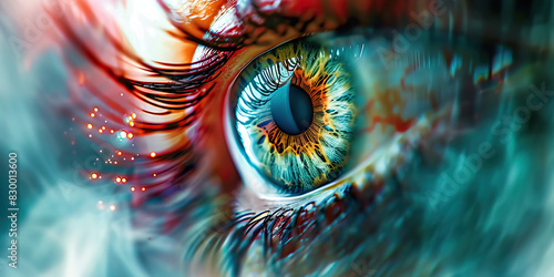 Ocular Conditions: The Blurry Vision and Eye Strain of Eye Disorders - Visualize a scene where vision is blurry and eyes feel strained, indicating ocular conditions such as refractive errors or eye in