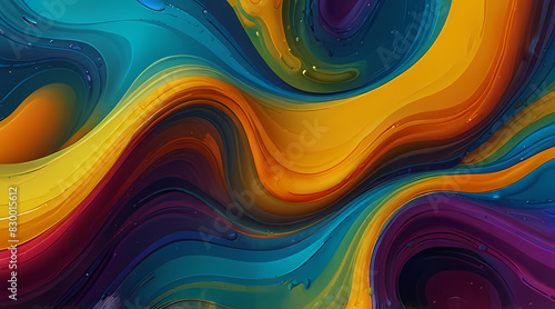 Abstract background with fluid oil paint textures