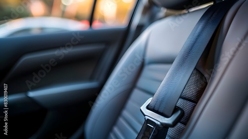 Properly Fastened Seatbelt Emphasizing Safety and Protection in Automobile Interiors for Comfortable and Secure Driving Experiences