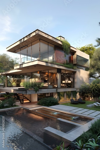 Modern House Exterior With Pool