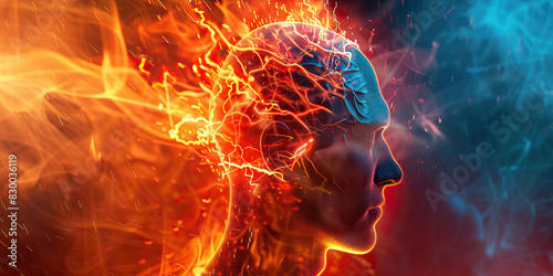 Burning Sensation: The Intense, Burning Feeling of Nerve Pain - Visualize a scene where a burning sensation spreads through the body, indicating nerve damage or irritation.