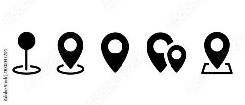 Location marker, navigation pin icon set. Map marker, address concept