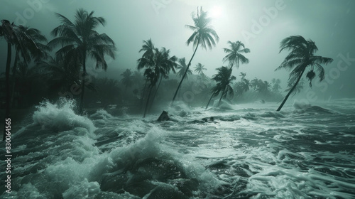 Heavy wind, hurricane in tropics